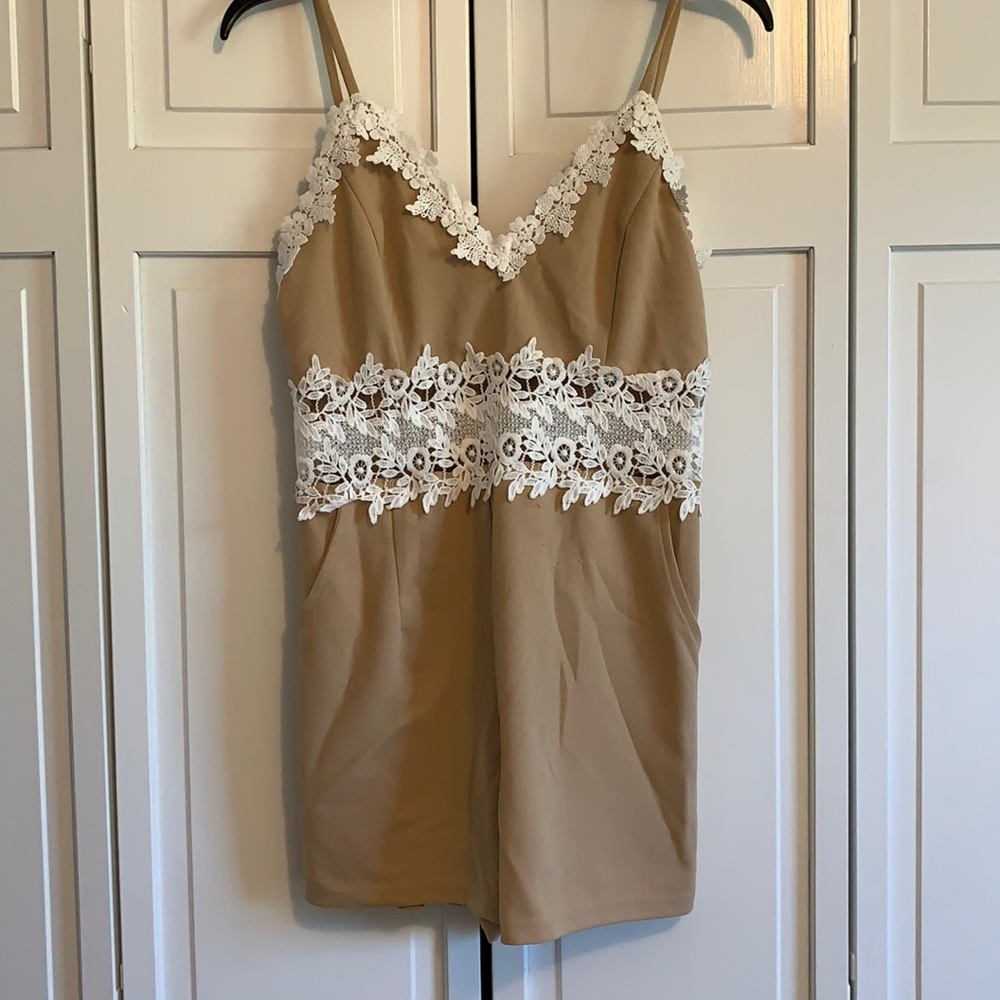 Tan Forever 21 Romper, Size Large